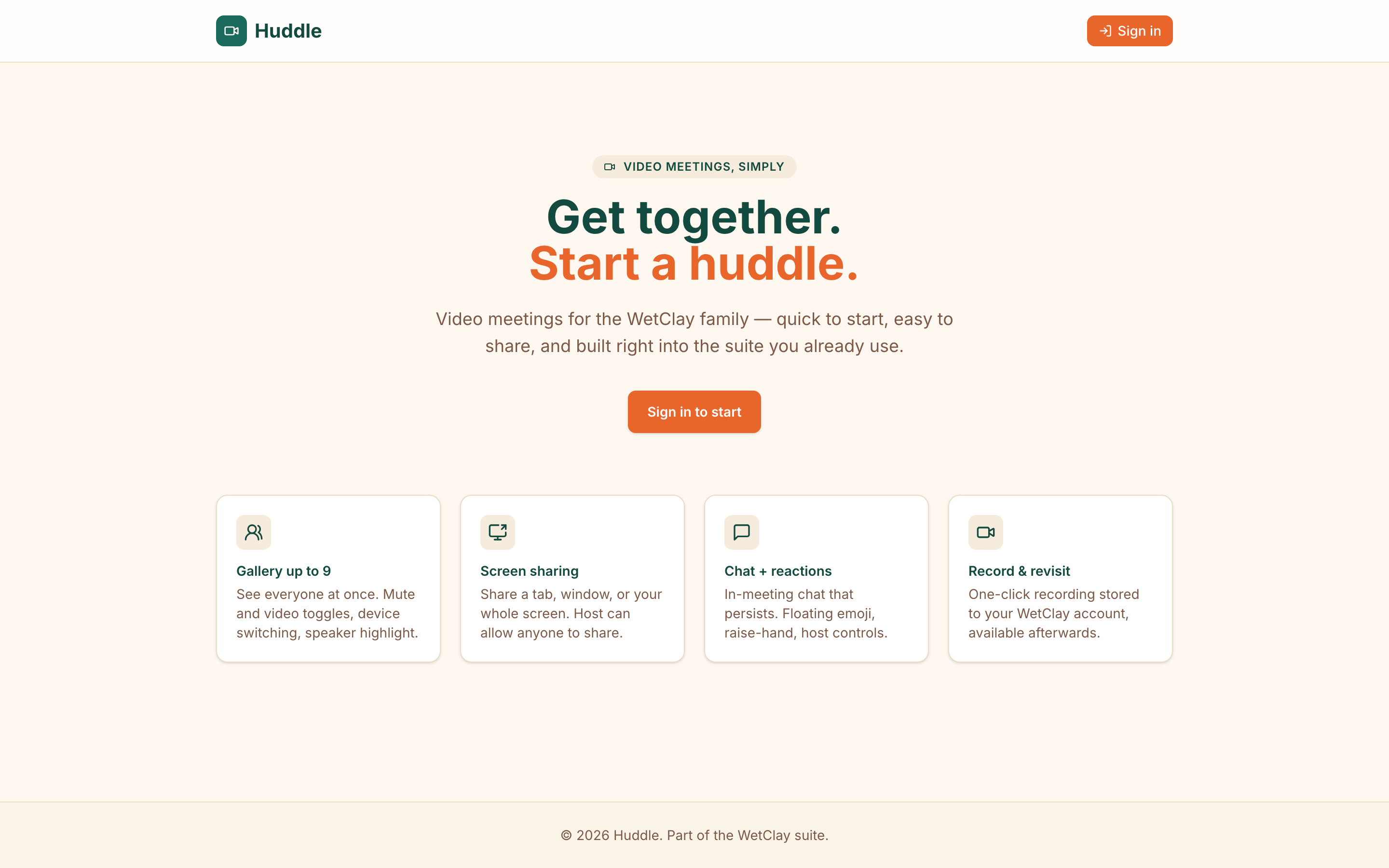 Huddle screenshot