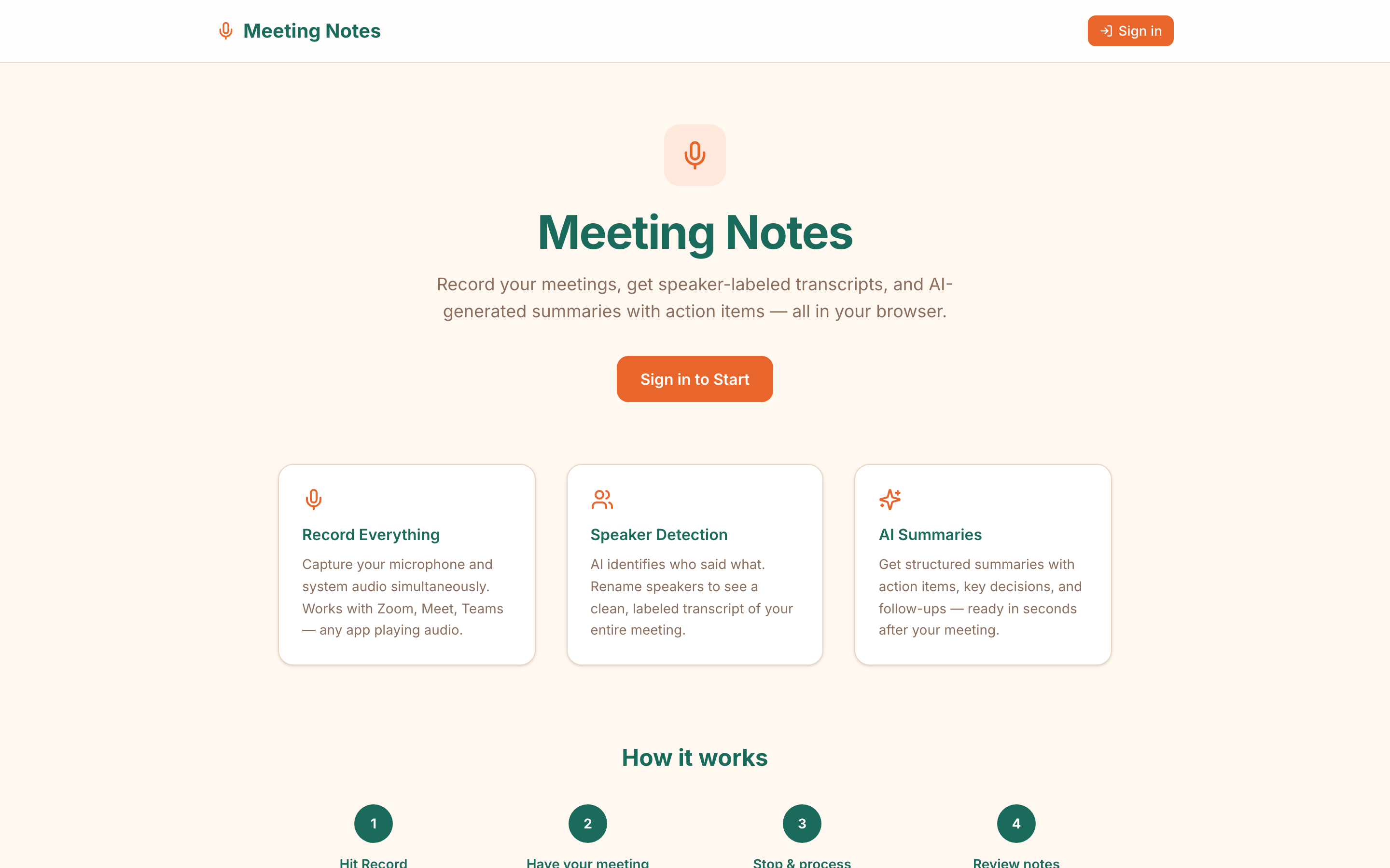 Meeting Notes screenshot