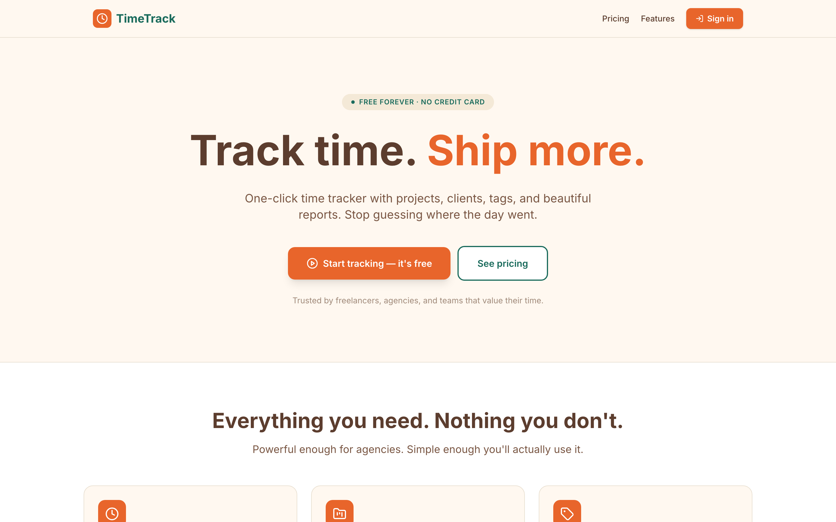 TimeTrack screenshot