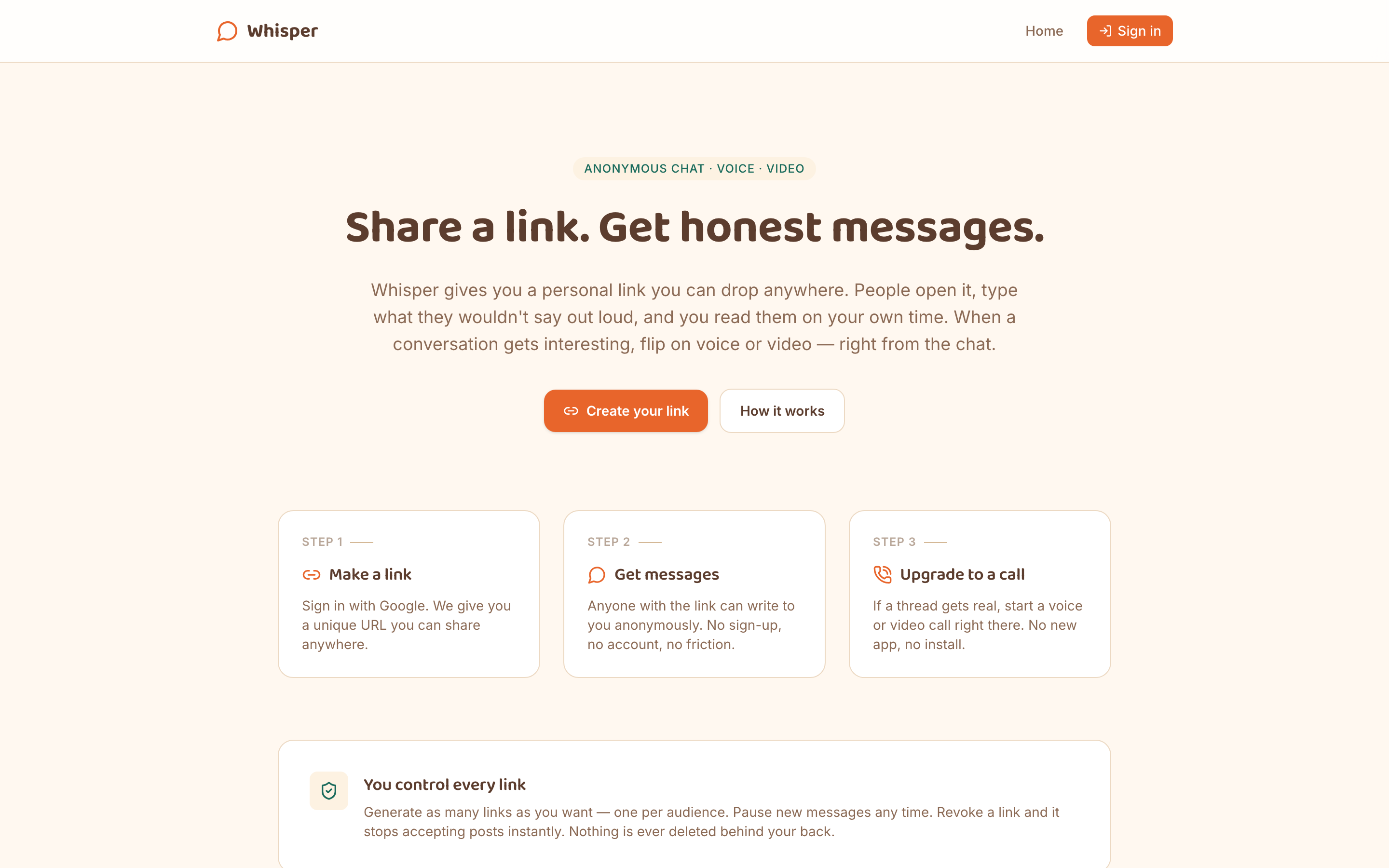 Whisper screenshot